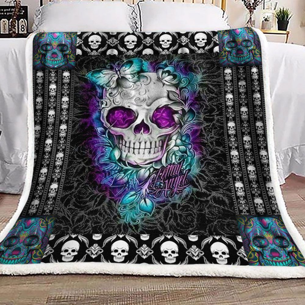 Skull Sherpa Fleece Blanket