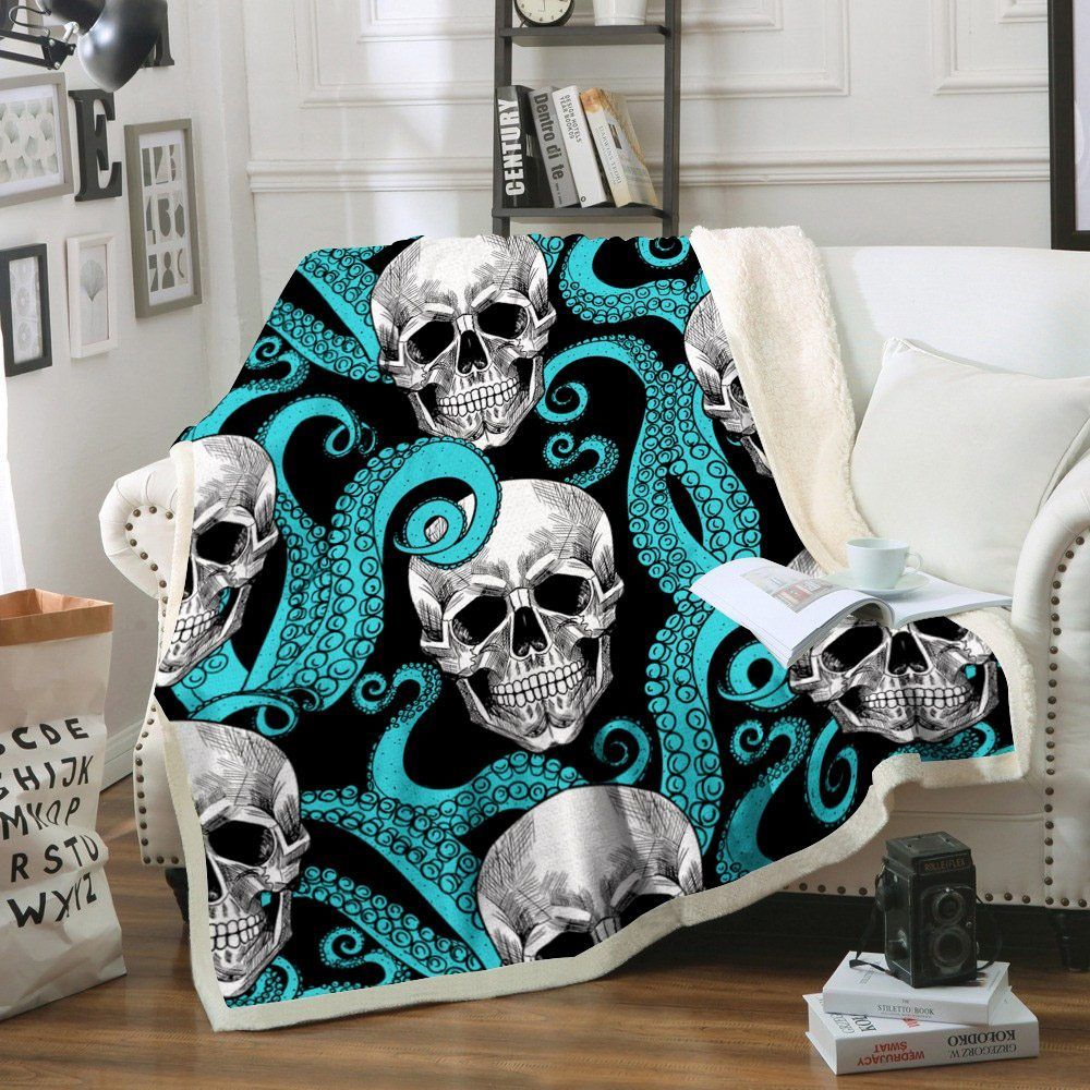 Skull Octopus Sherpa Fleece