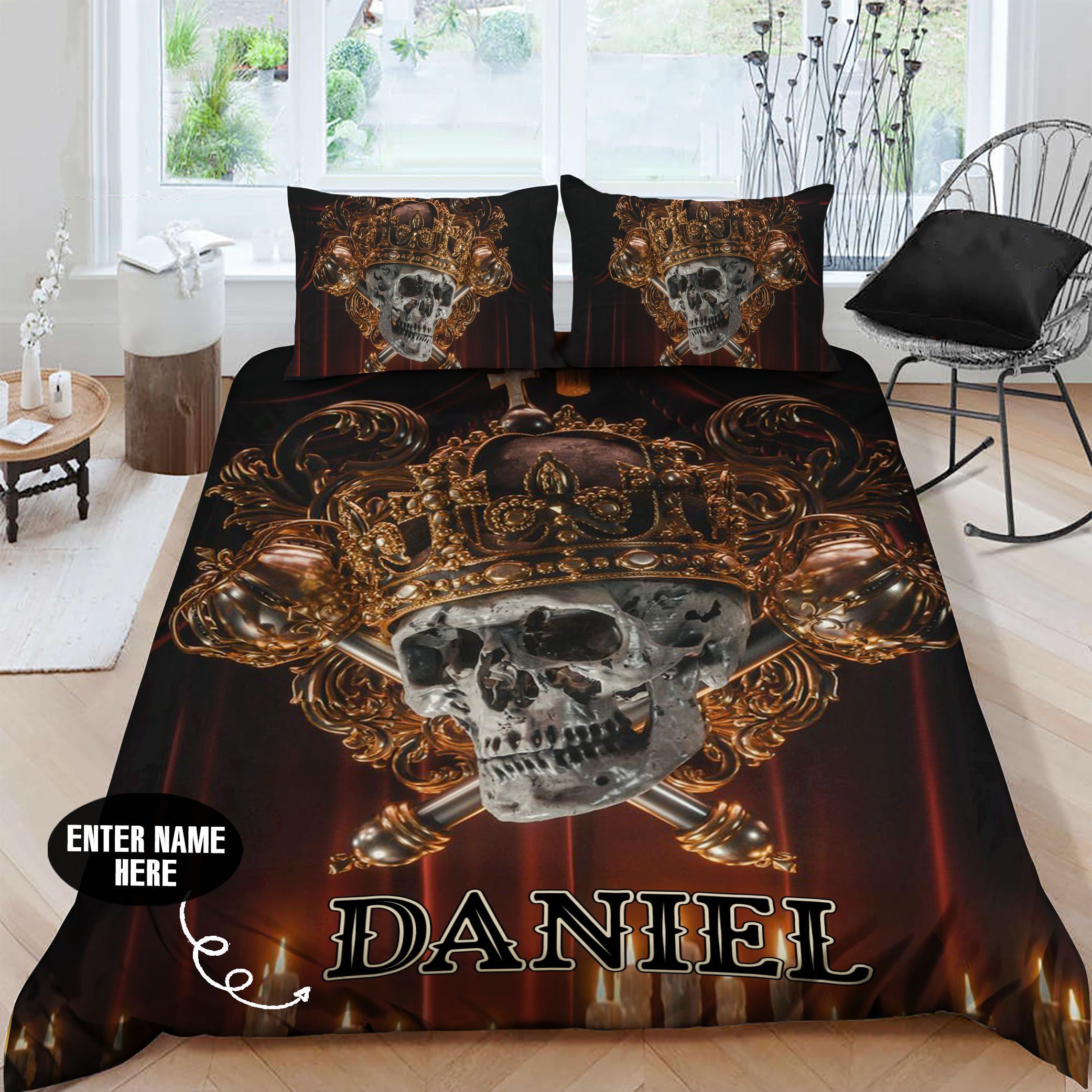 Skull Personalized Bedding Set