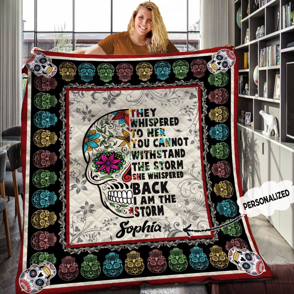 Skull Personalized Quilt Blanket HHH040616TN