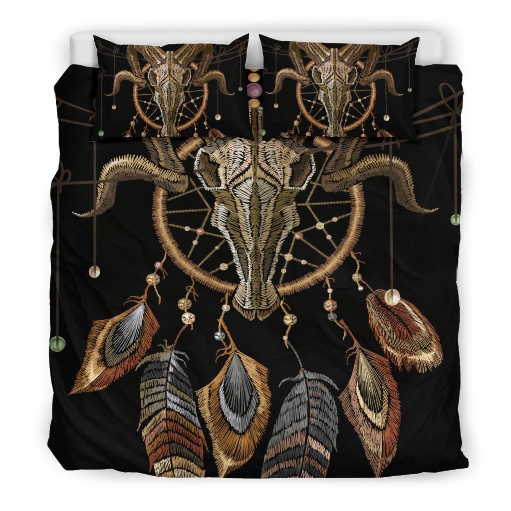 Skull Plush Dreamcatcher Exotic Bedding Set