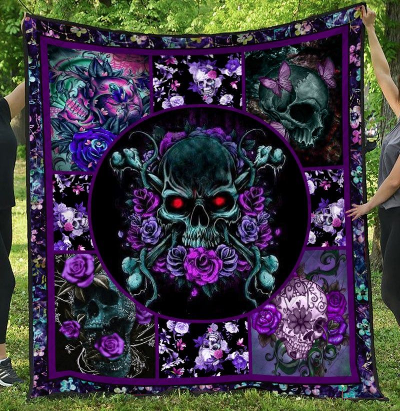 Skull Purple Skull Quilt Blanket Dhc04011909Dd