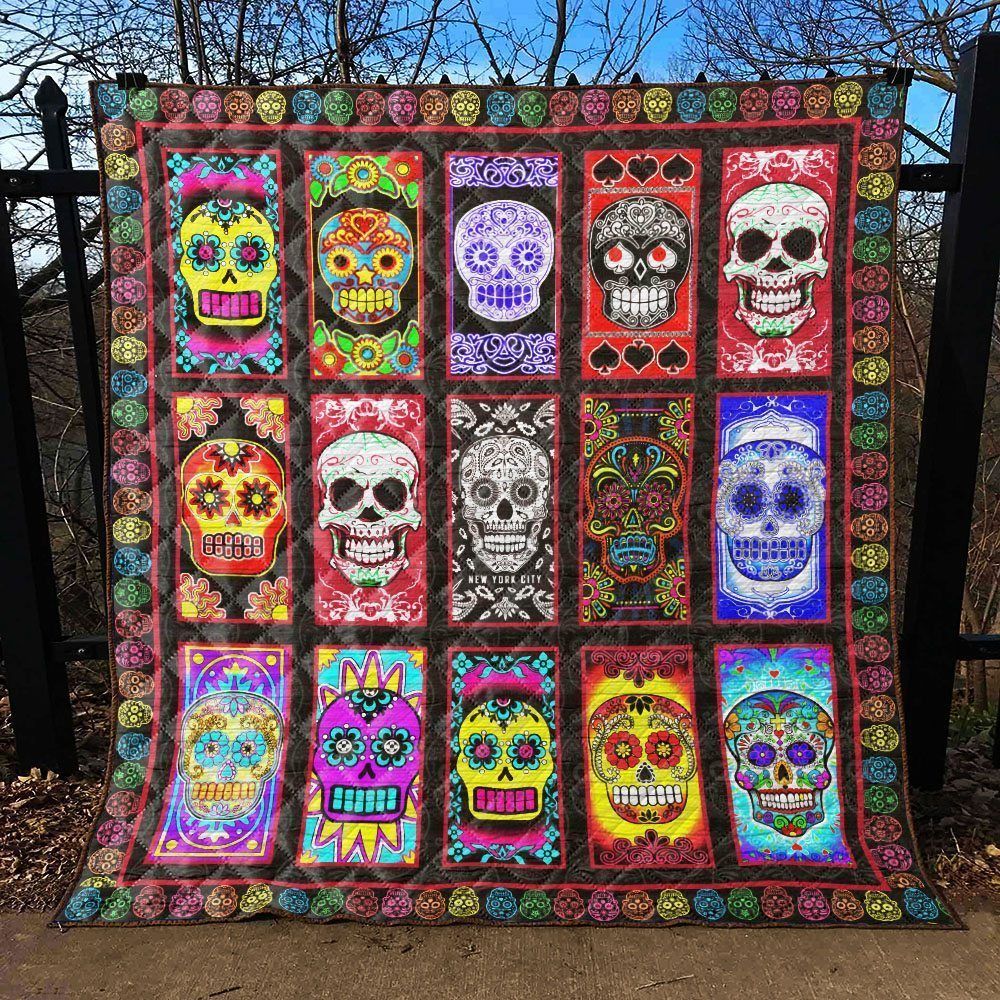 SKULL QH060704B  TBG Quilt Blanket