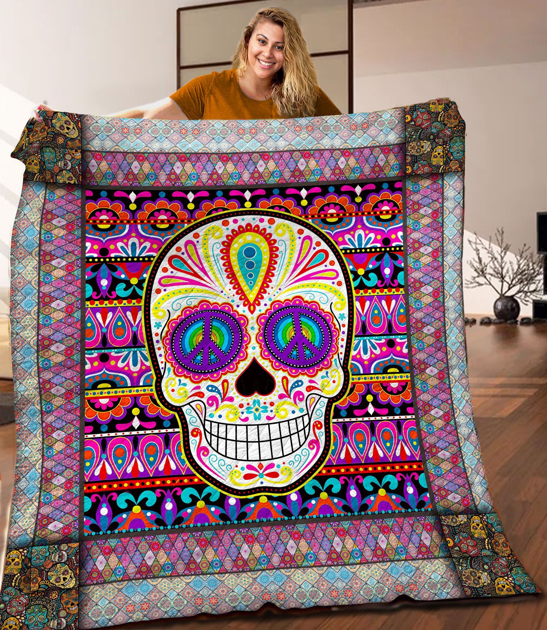 Skull Quilt Blanket C9B120312MI