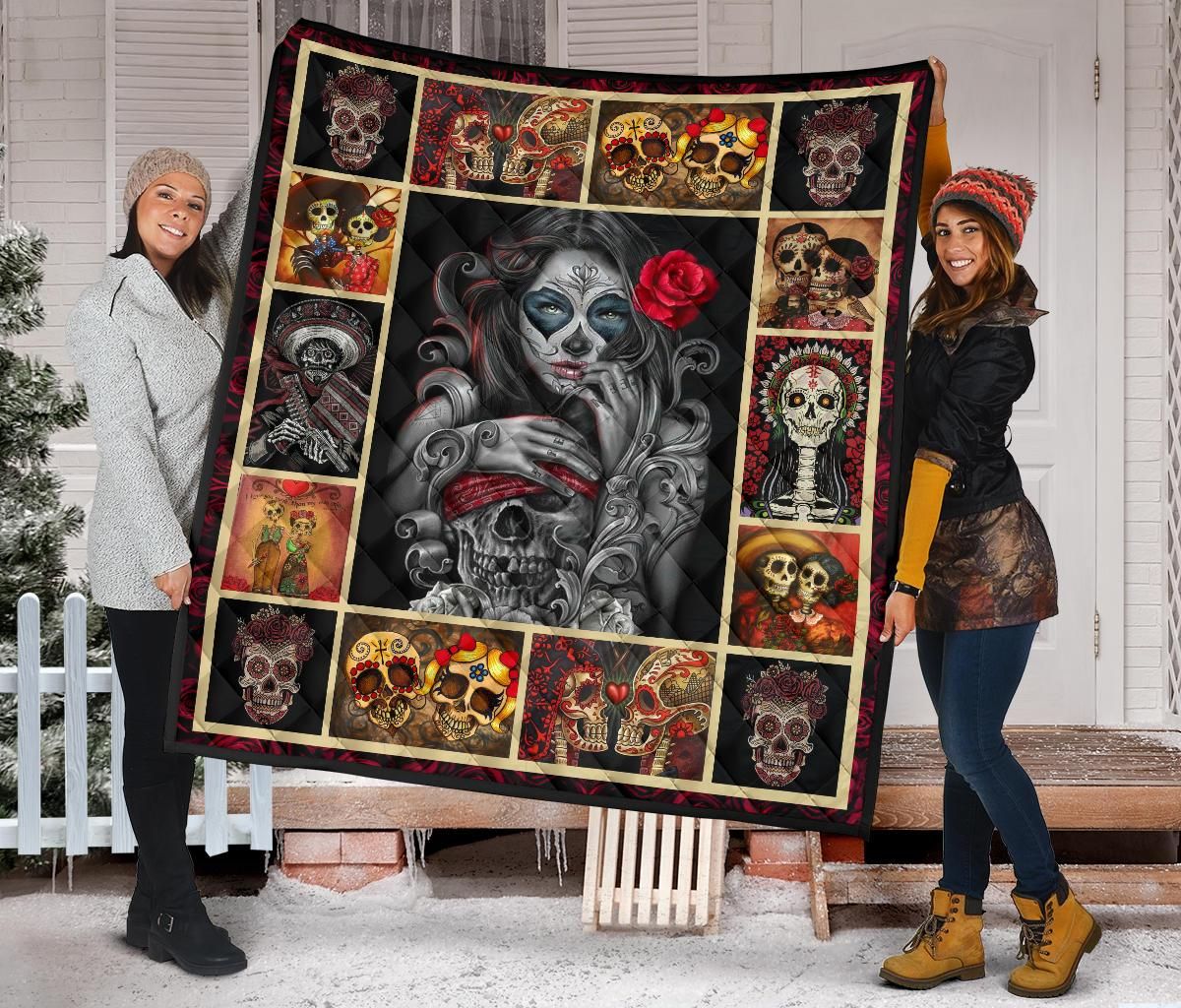 Skull Quilt Blanket Dhc09121436Dd
