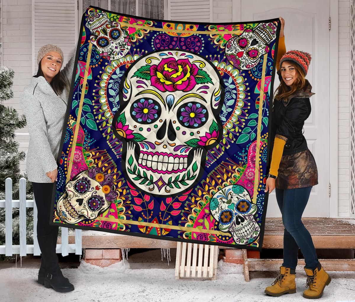 Skull Quilt Blanket Dhc09121449Dd