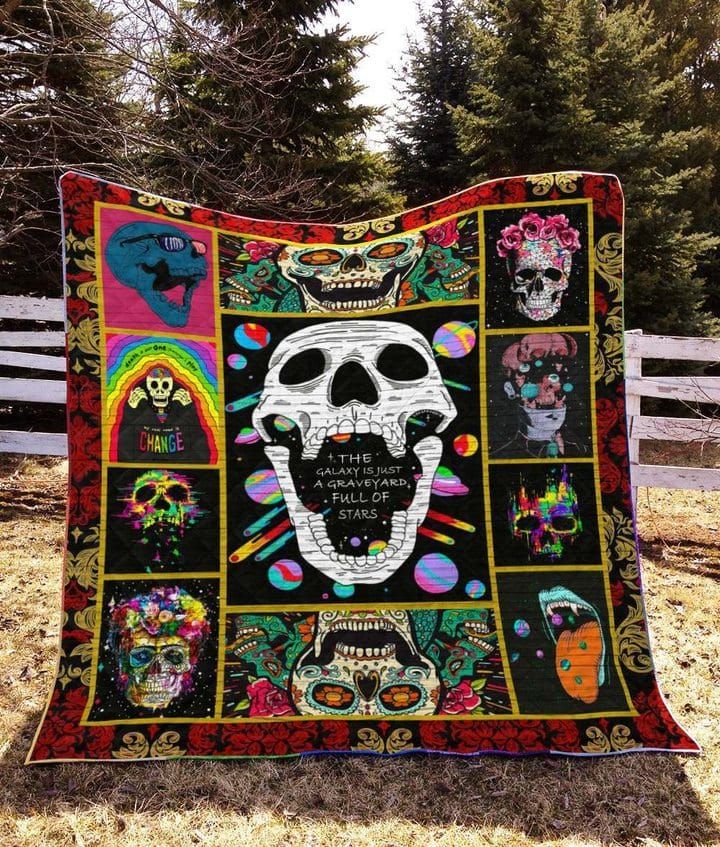 Skull Rainbow Comes Late Quilt Blanket DHC3112373TD