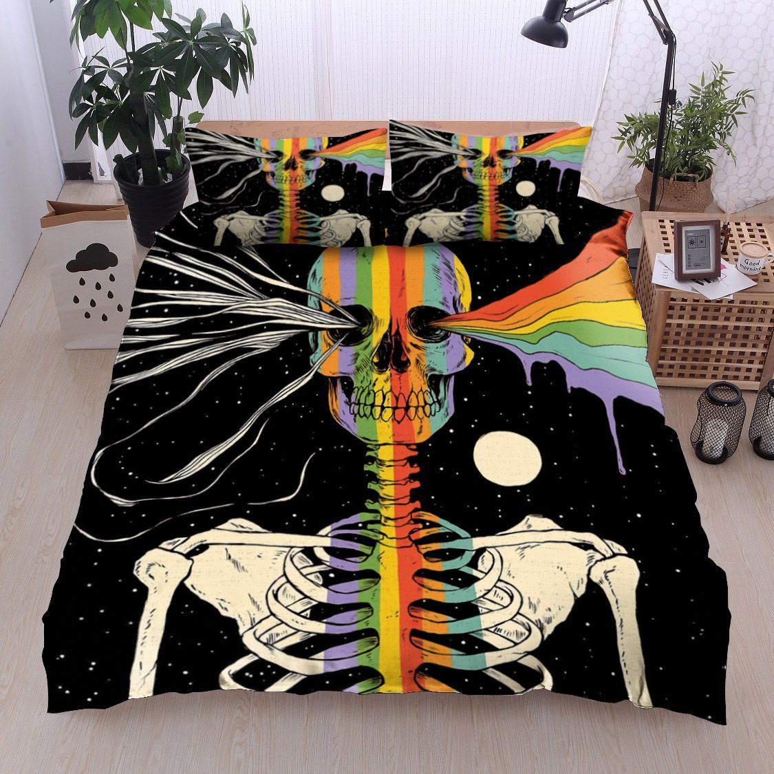 Skull Rainbow Bedding Set
