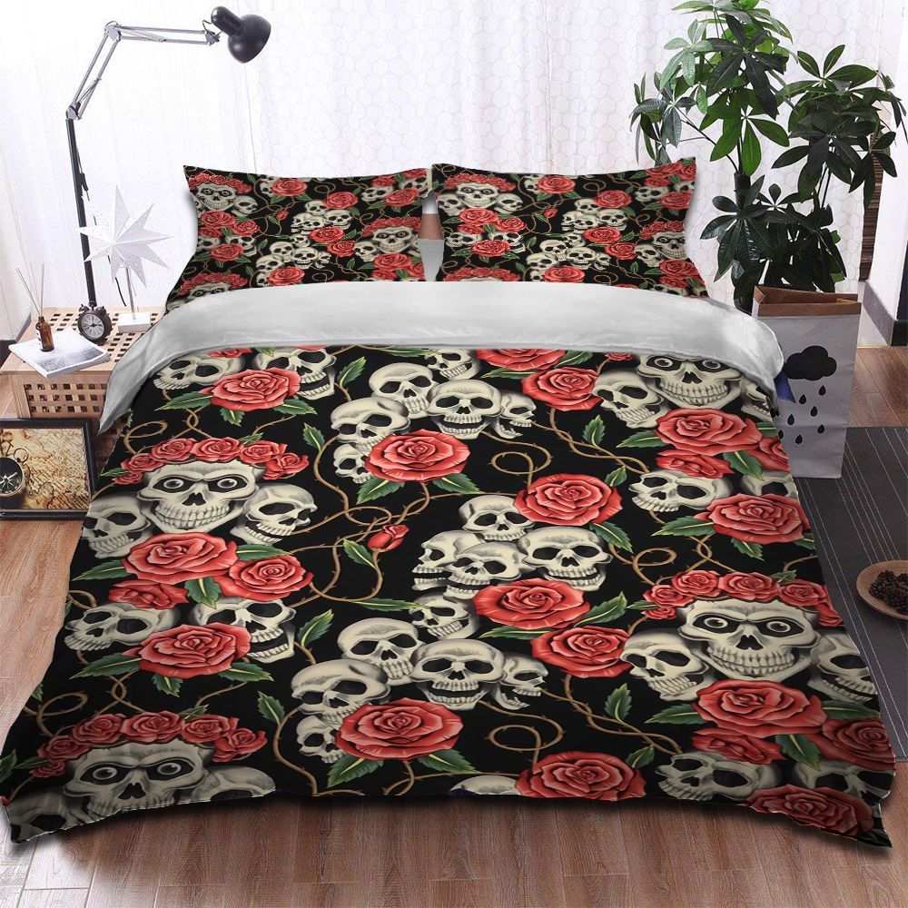 Skull Rose Bedding Set