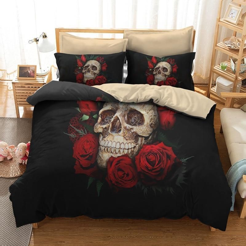 Skull Rose Bedding Set