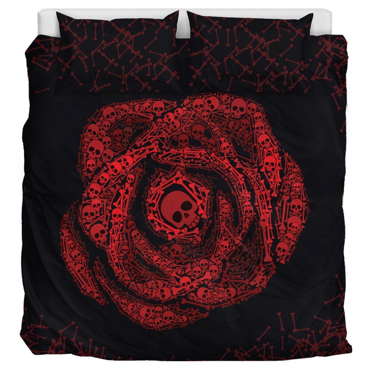 Skull Rose Bedding Set