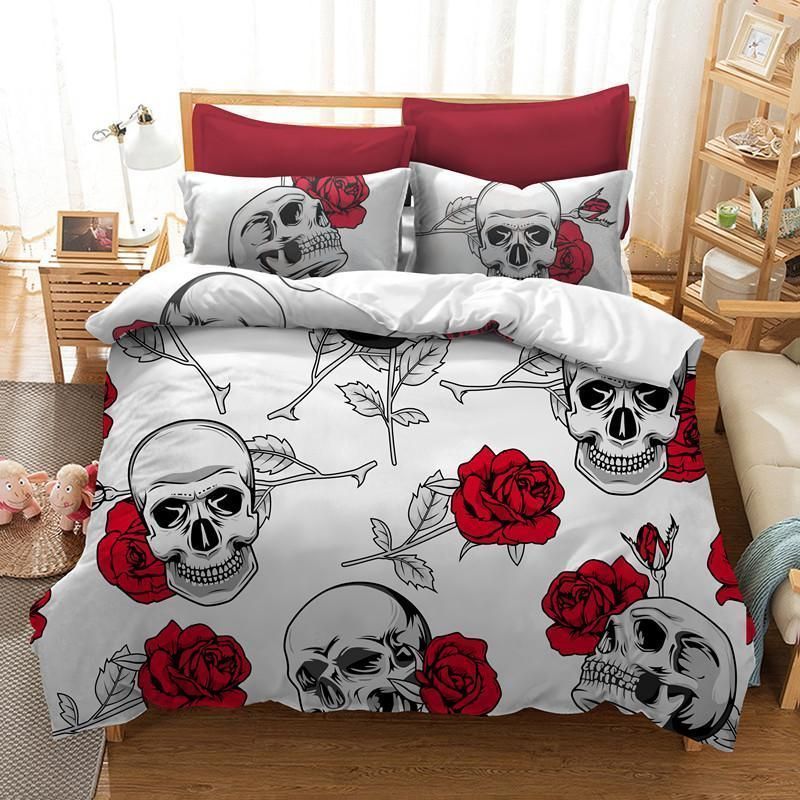 Skull Rose Bedding Set