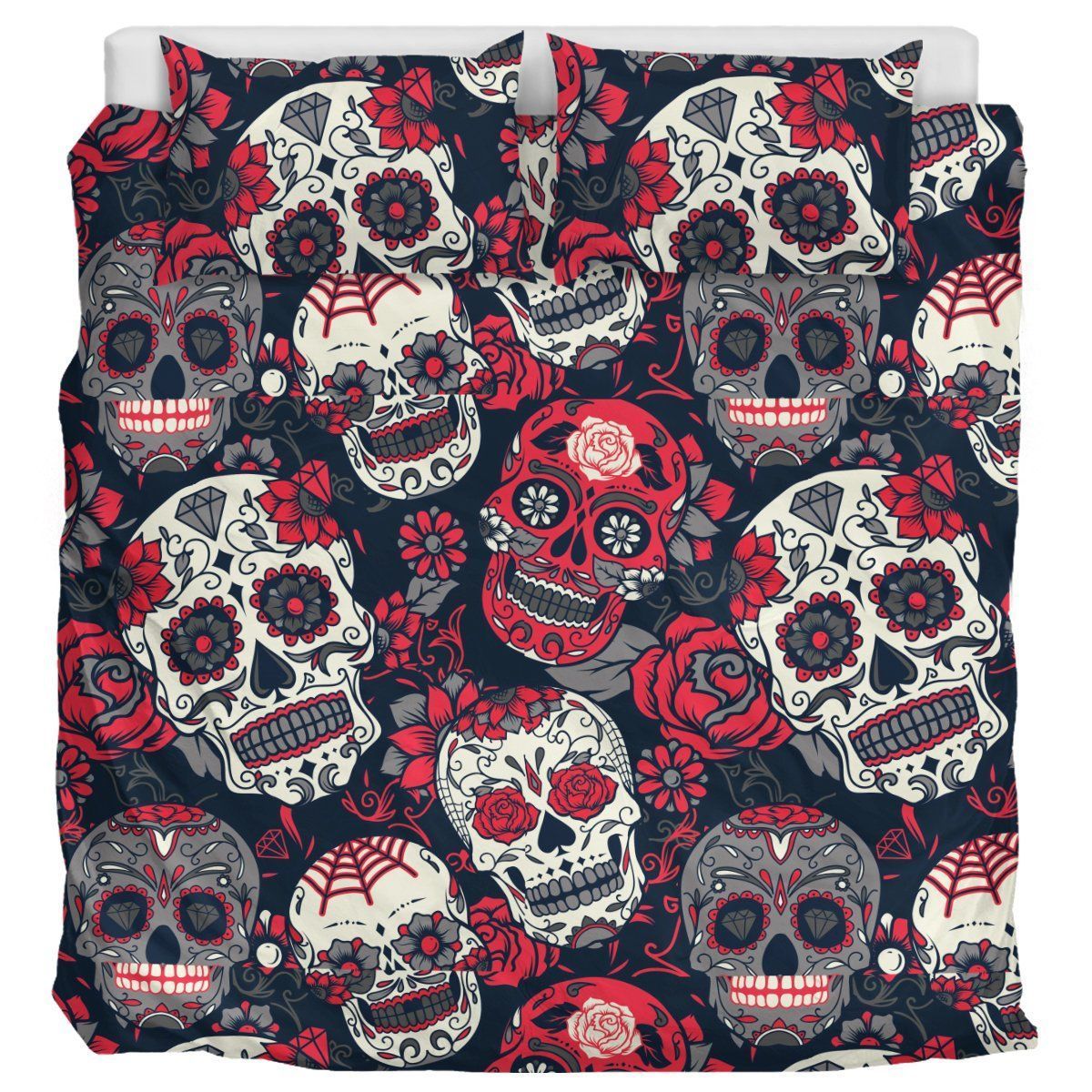 Skull Rose Bedding Set