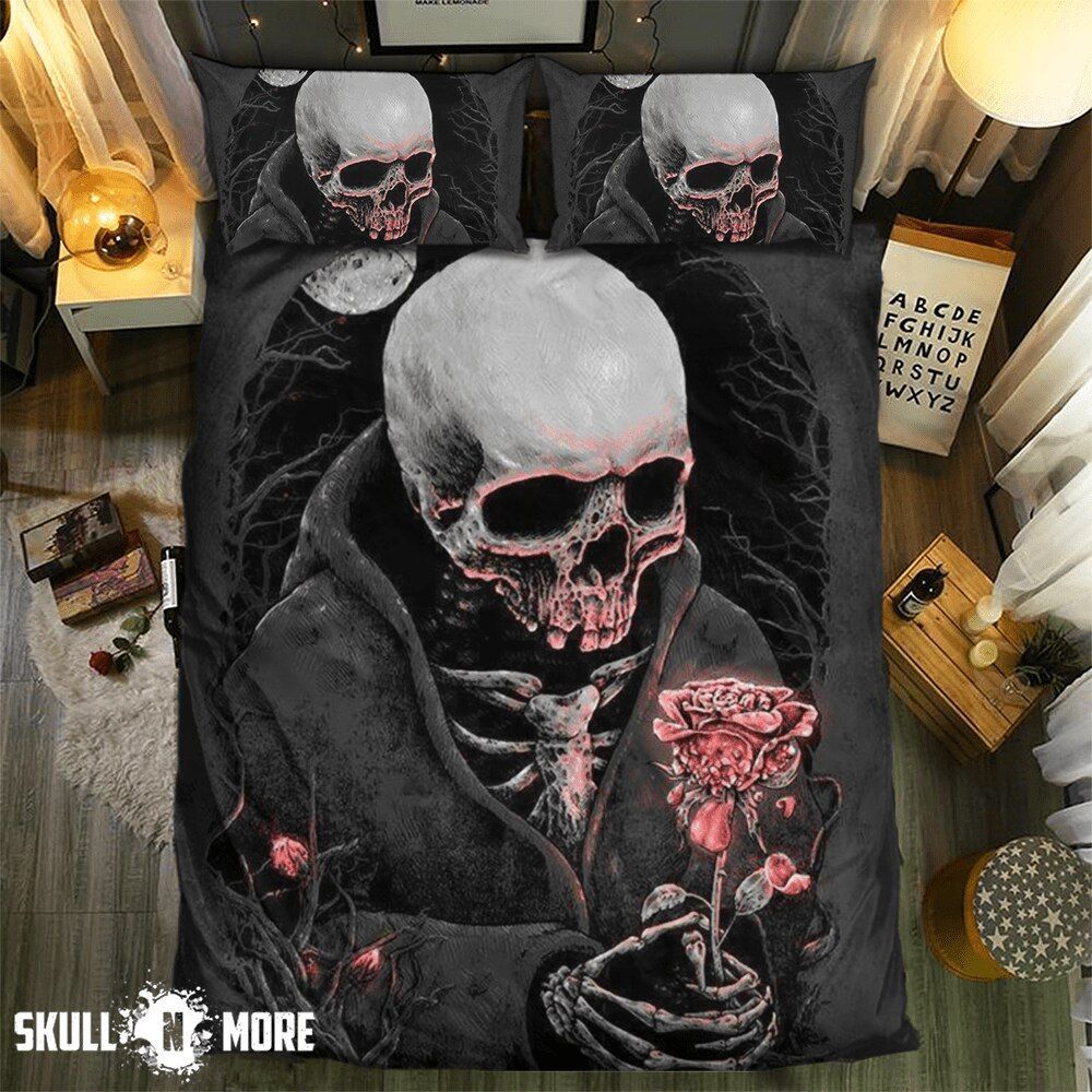 Skull Rose Bedding Set