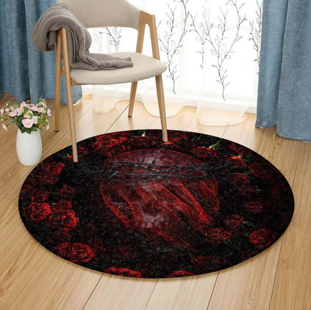 Skull Rose Round Carpet