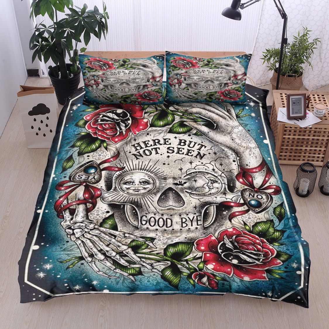 Skull Rose Bedding Set
