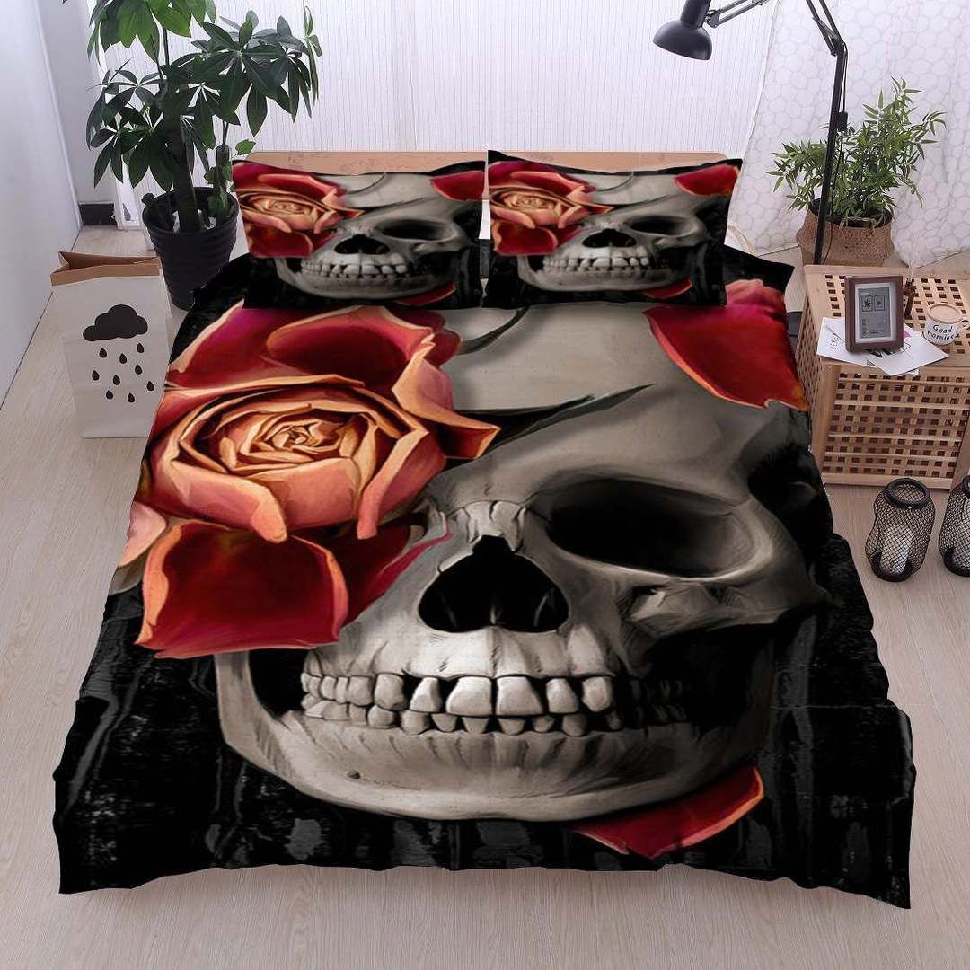 Skull Rose Bedding Set