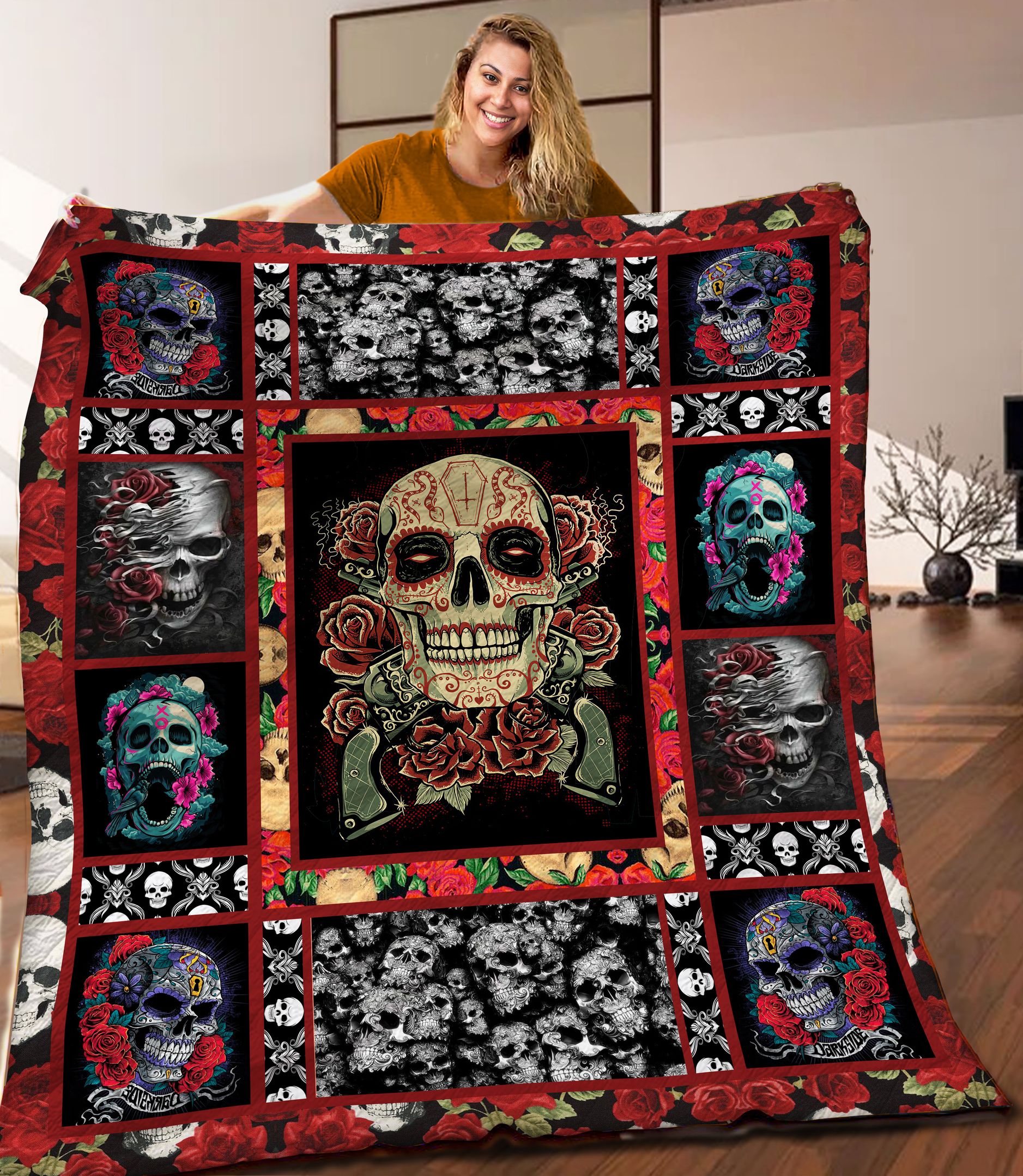 Skull Rose Quilt Blanket C9B060601NA