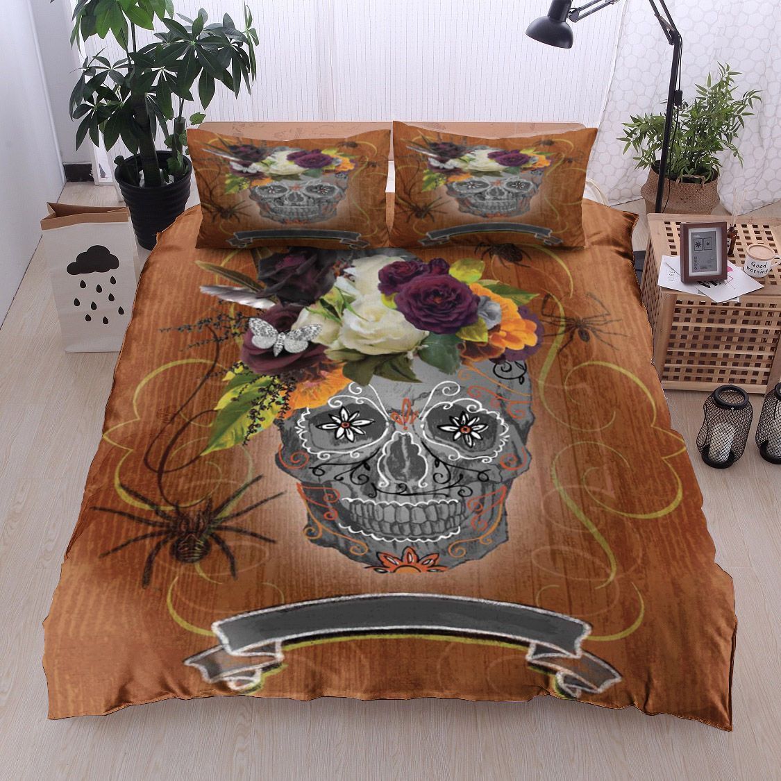 Skull Rose Spider Bedding Set