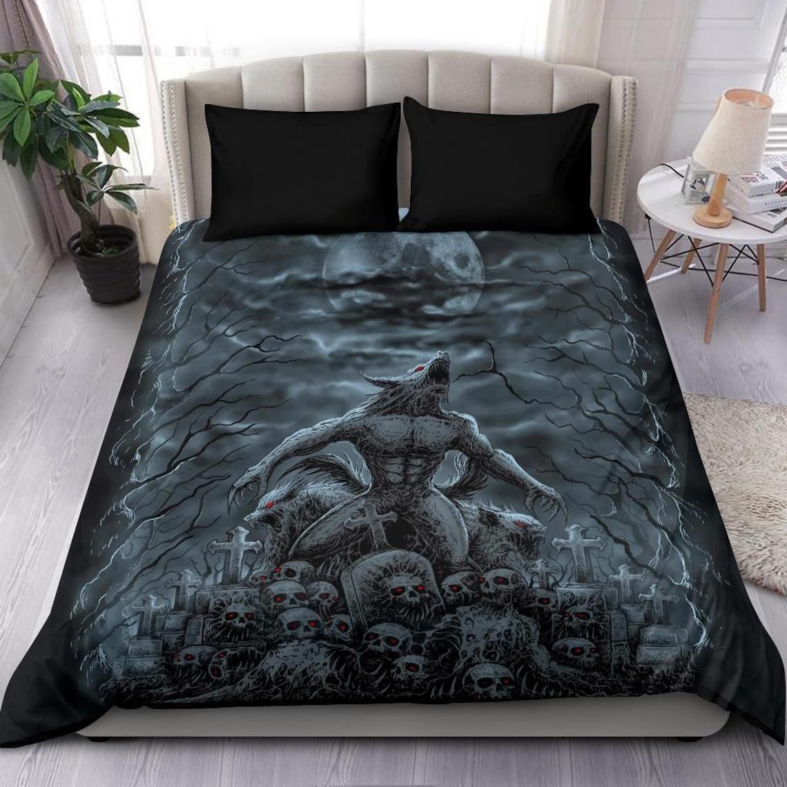 Skull Skeleton Werewolf Bedding Set