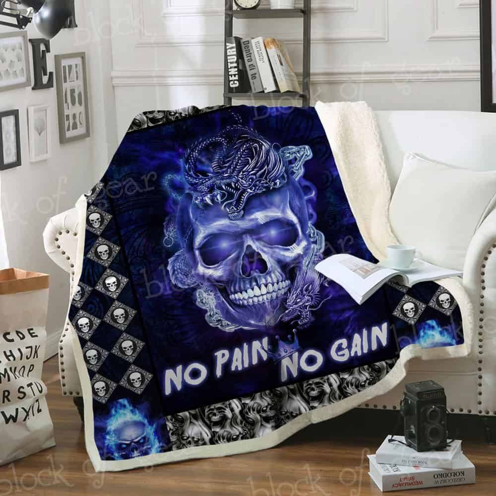 Skull Snake Sherpa Fleece Blanket