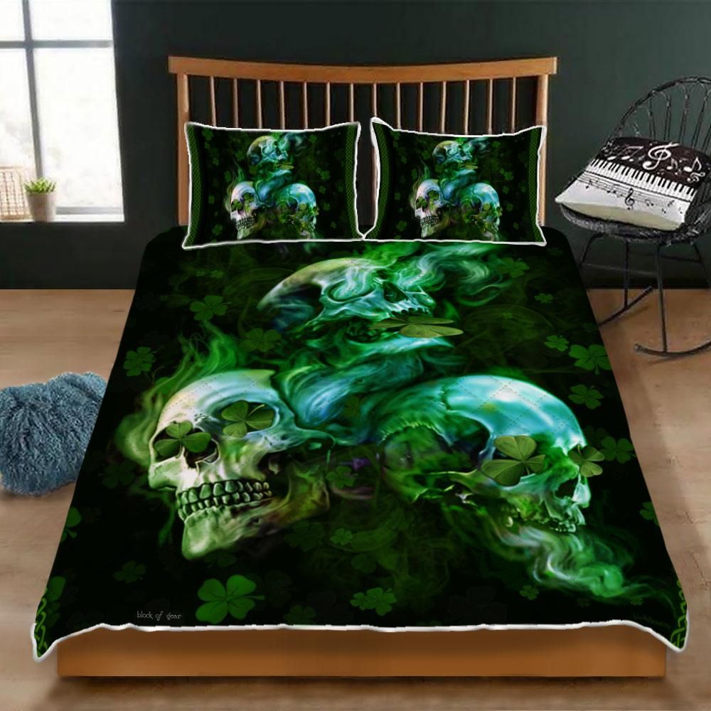 Skull St. Patrick’s Day Shamrock Bedding Set