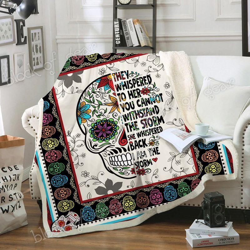 Skull Storm Sherpa Fleece Blanket
