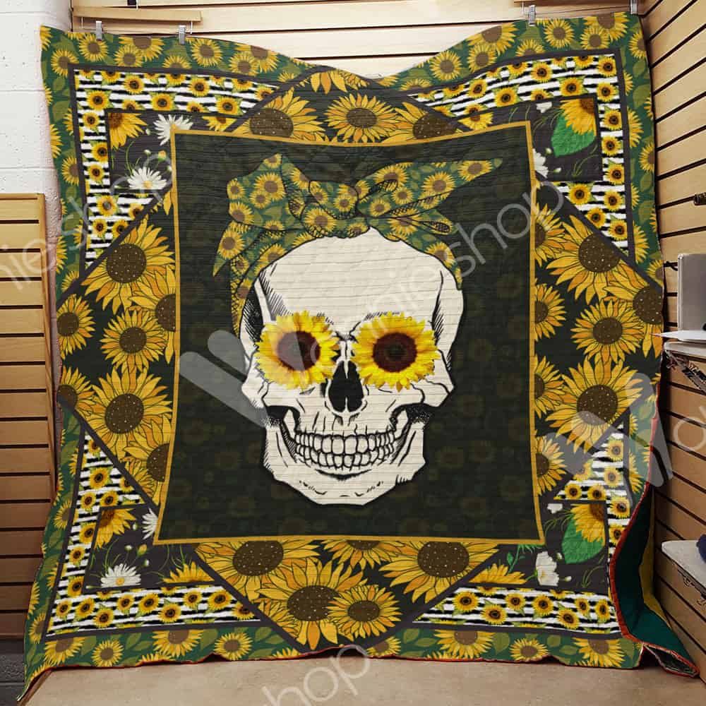 Skull Sunflower Quilt Blanket DHC03021435TD