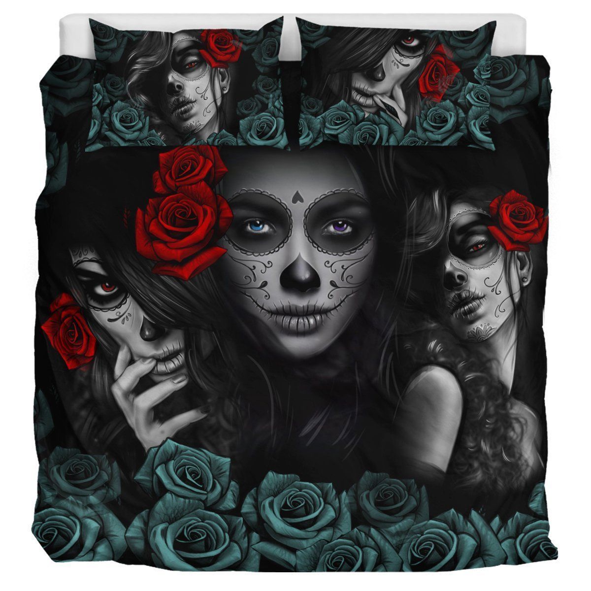 Skull Tattoo Artist Girl Bedding Set