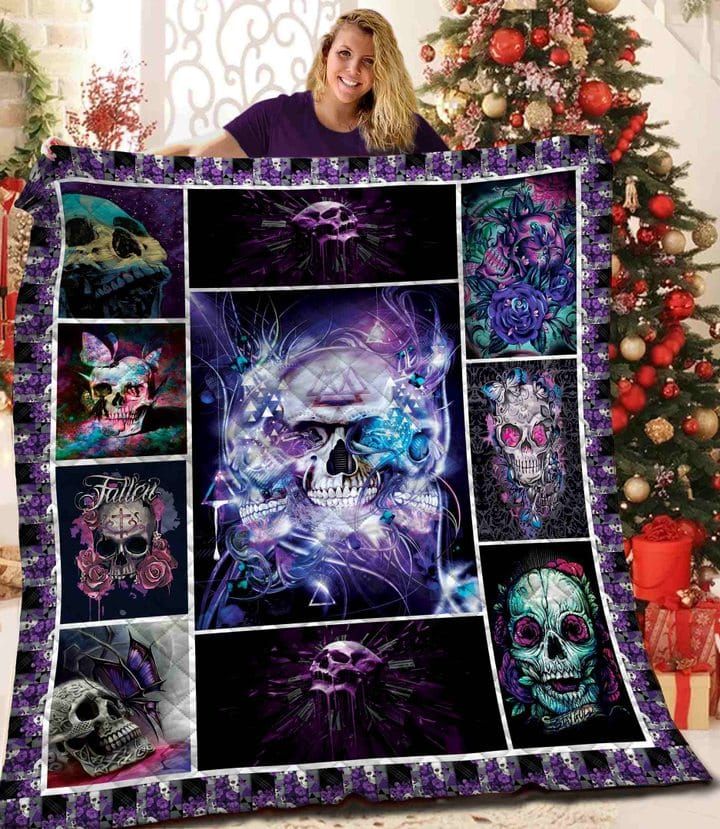 Skull The Floral Skulls Quilt Blanket Dhc04011612Dd
