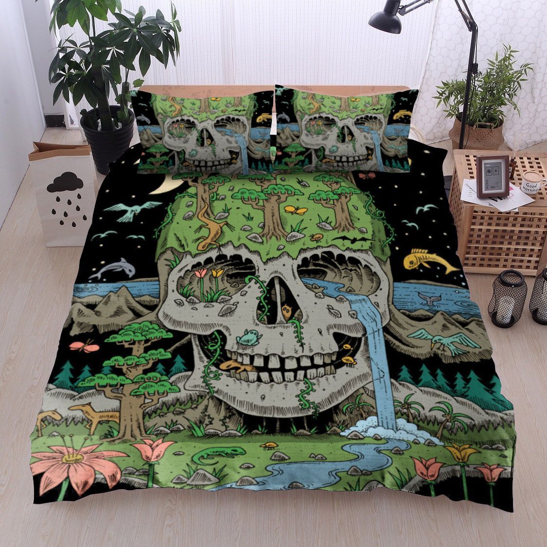 Skull The Forest And Animals Bedding Set