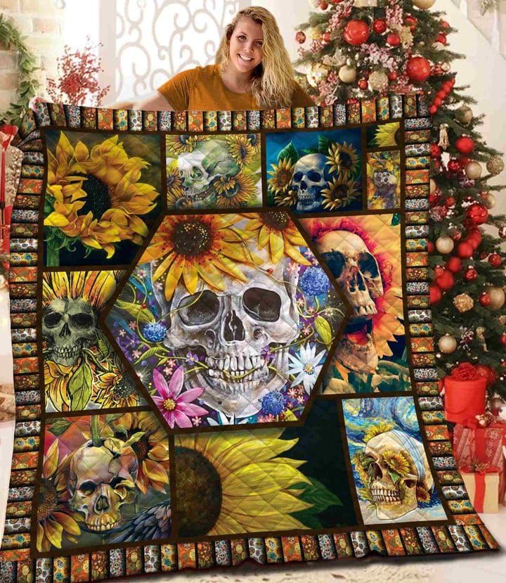 Skull The Sunflower Skulls Quilt Blanket Dhc04011611Dd
