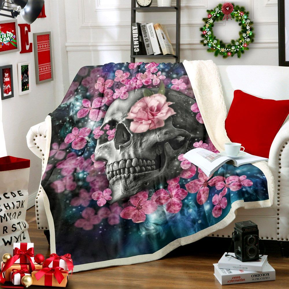 Skull Sherpa Fleece Blanket