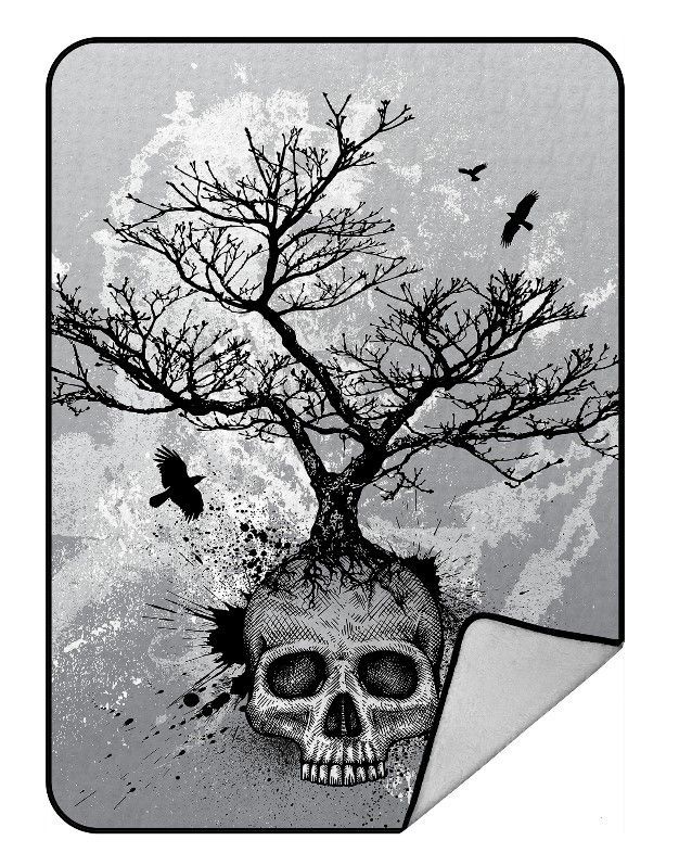 Skull Tree Sherpa Fleece Blanket