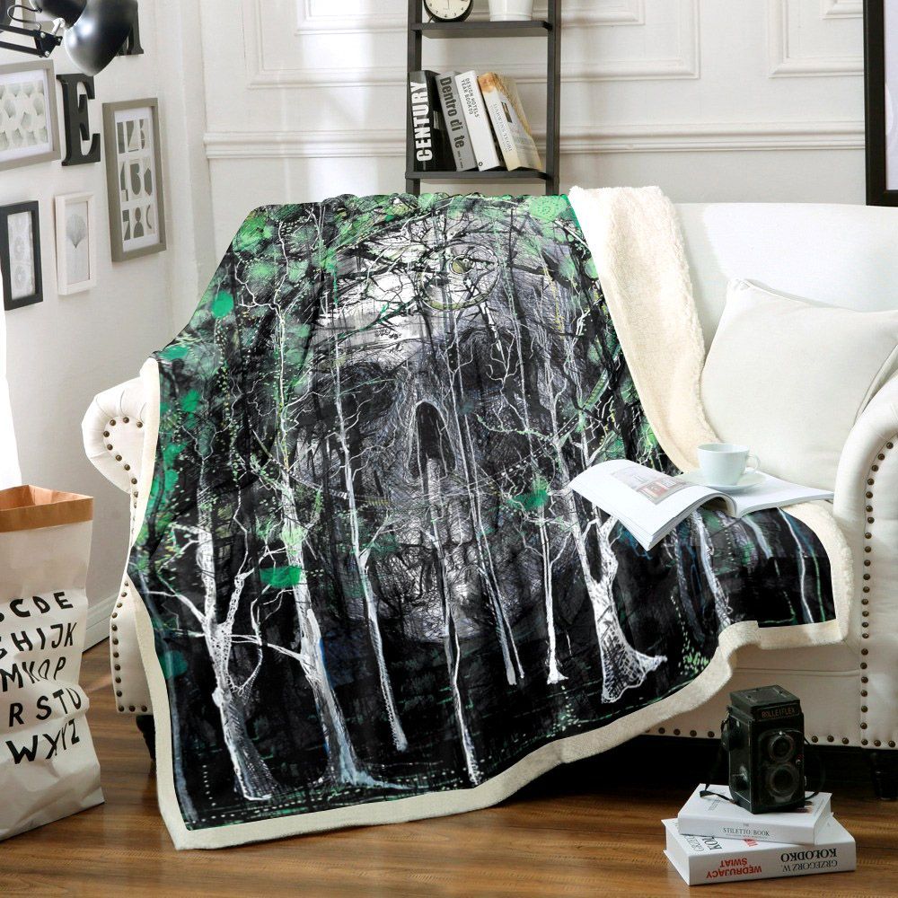 Skull Tree Of Life Sherpa Fleece Blanket