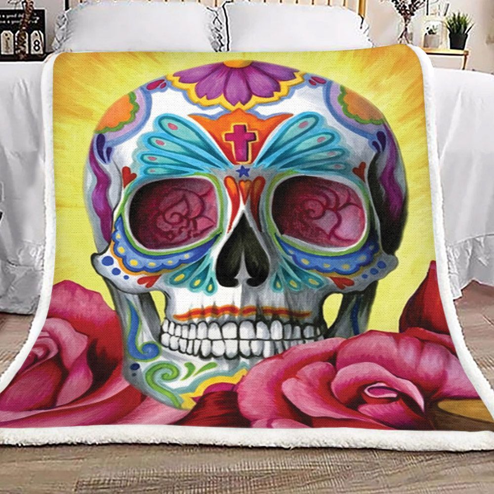 Skull Sherpa Fleece Blanket