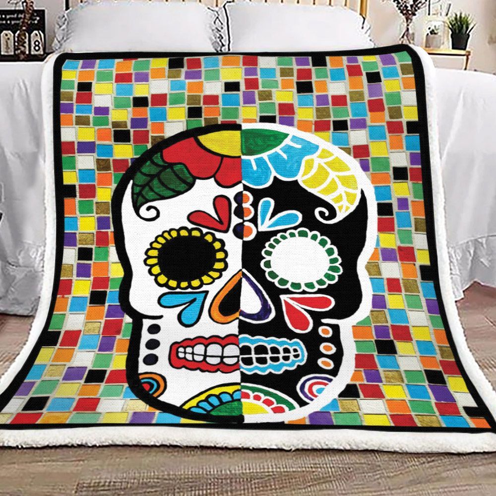 Skull Sherpa Fleece Blanket