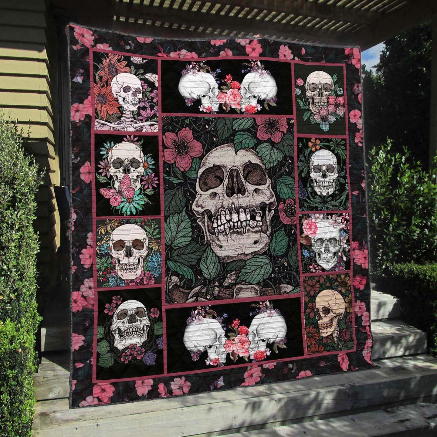 Skull TU070805C TBG Quilt Blanket