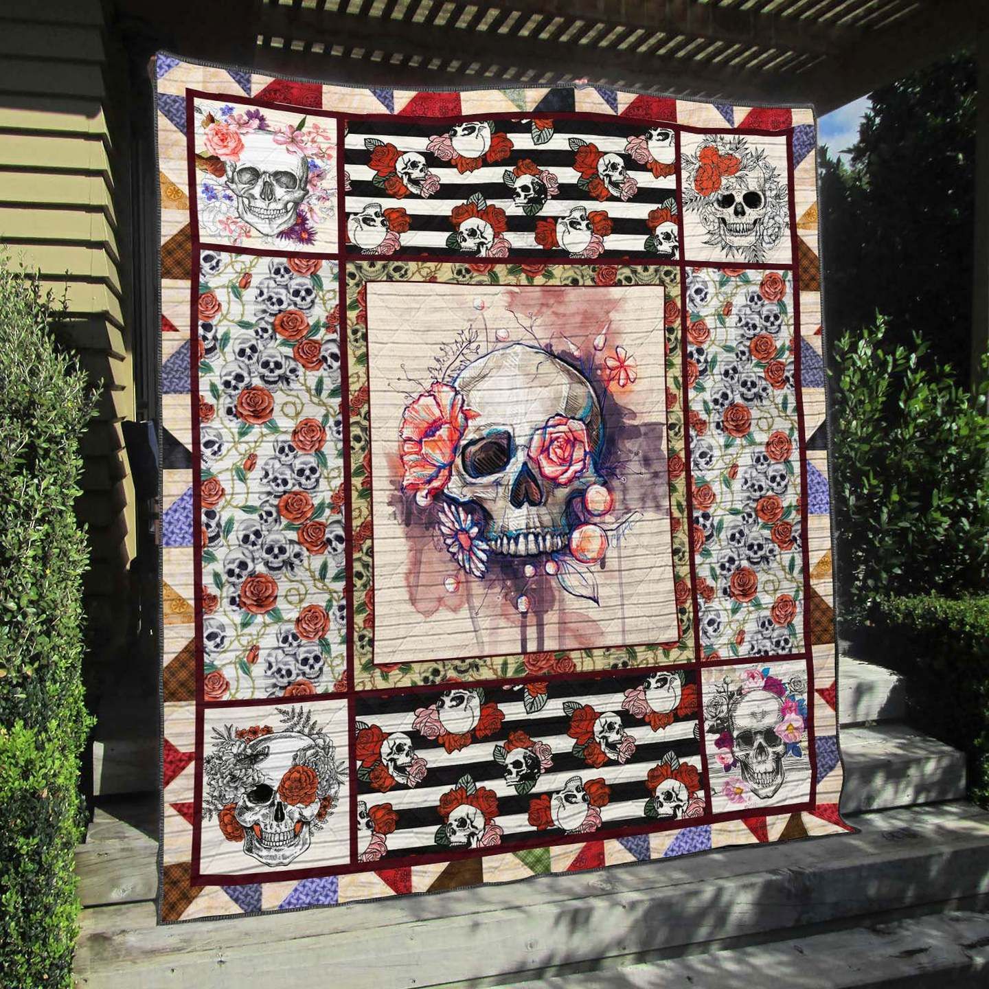 Skull TU290709C TBG Quilt Blanket