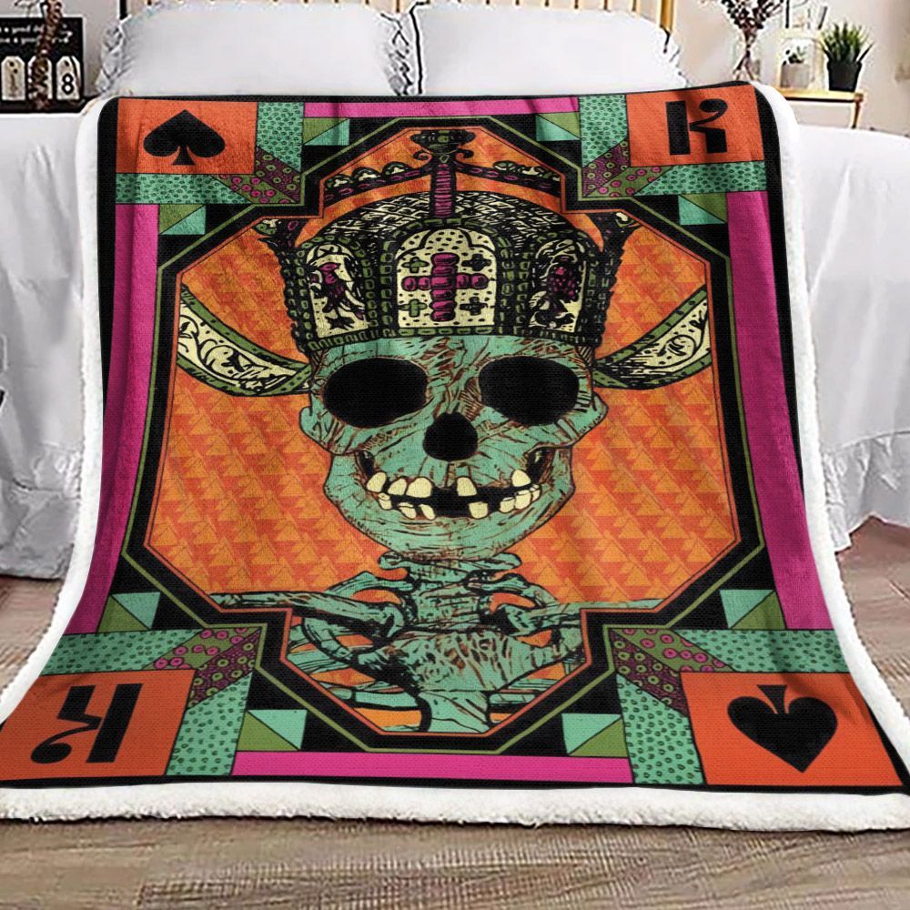 Skull Sherpa Fleece Blanket