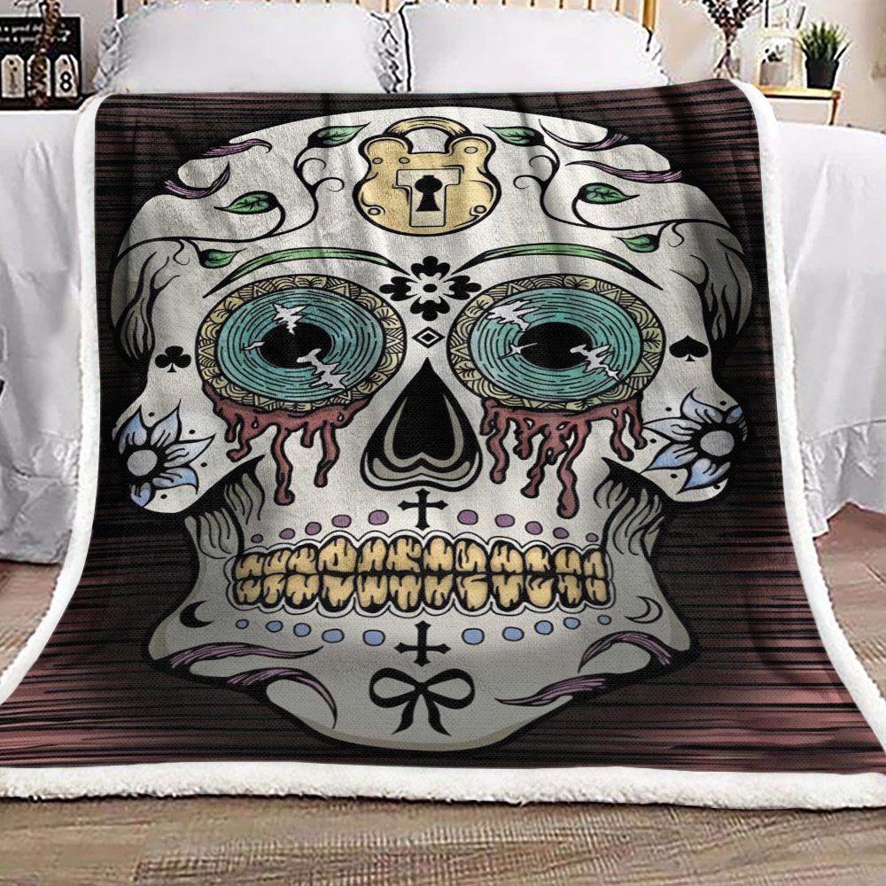 Skull Sherpa Fleece Blanket