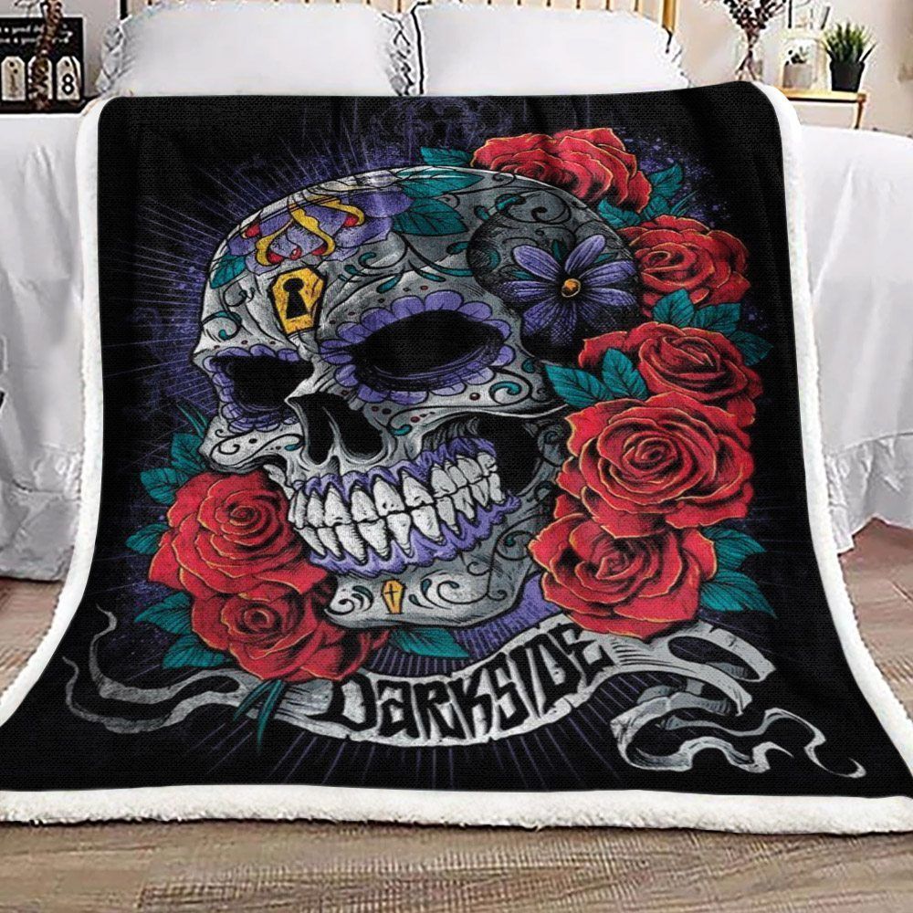 Skull Sherpa Fleece Blanket