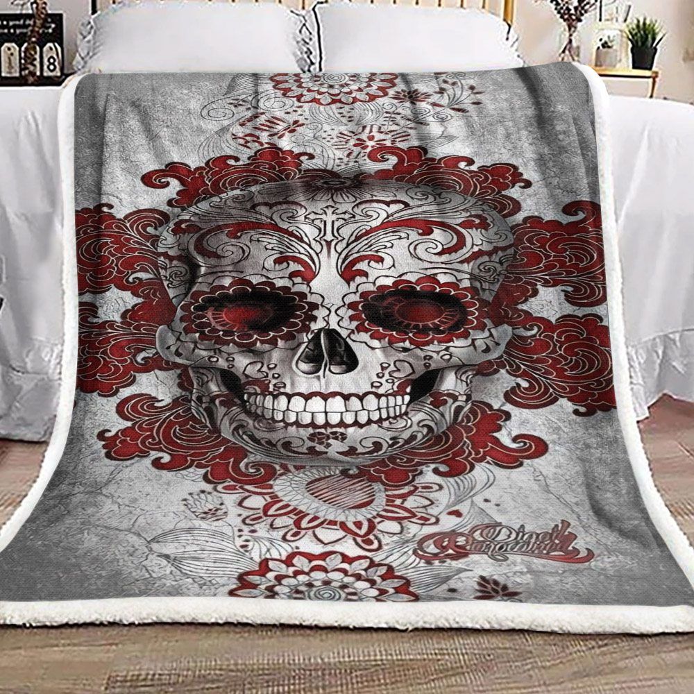 Skull Sherpa Fleece Blanket