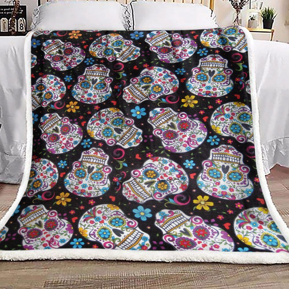 Skull Sherpa Fleece Blanket