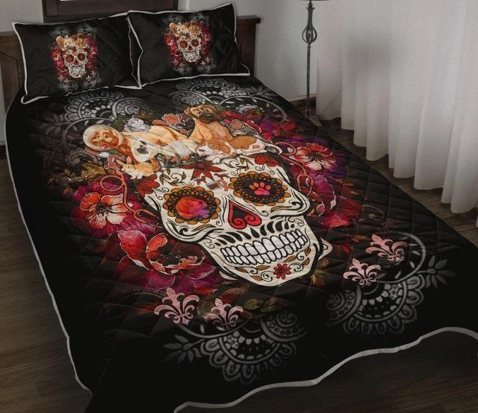 Skull Vettech Flower Bedding Set