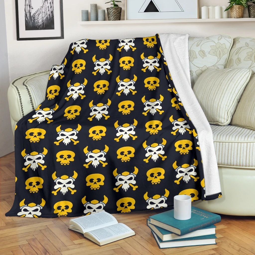 Skull Vikings Sherpa Fleece Blanket