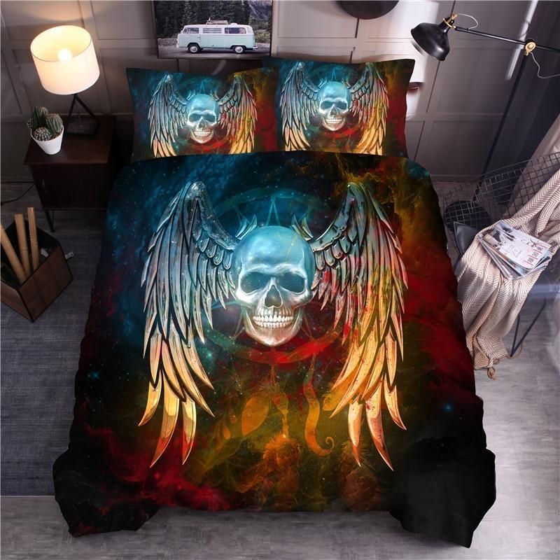 Skull Wing Dream Catcher Bedding Set