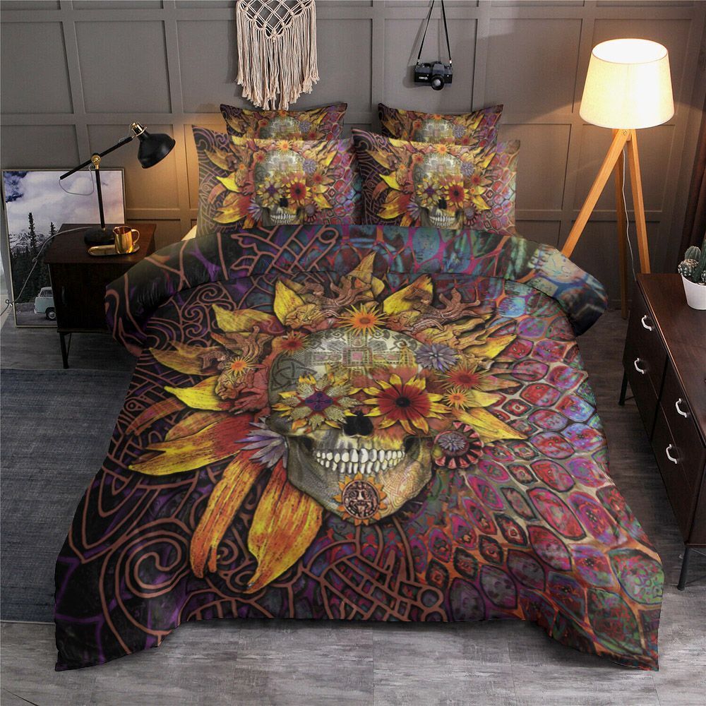 Skull With Flower Bedding Set