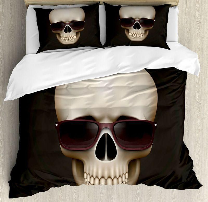Skull With Sunglasses Bedding Set