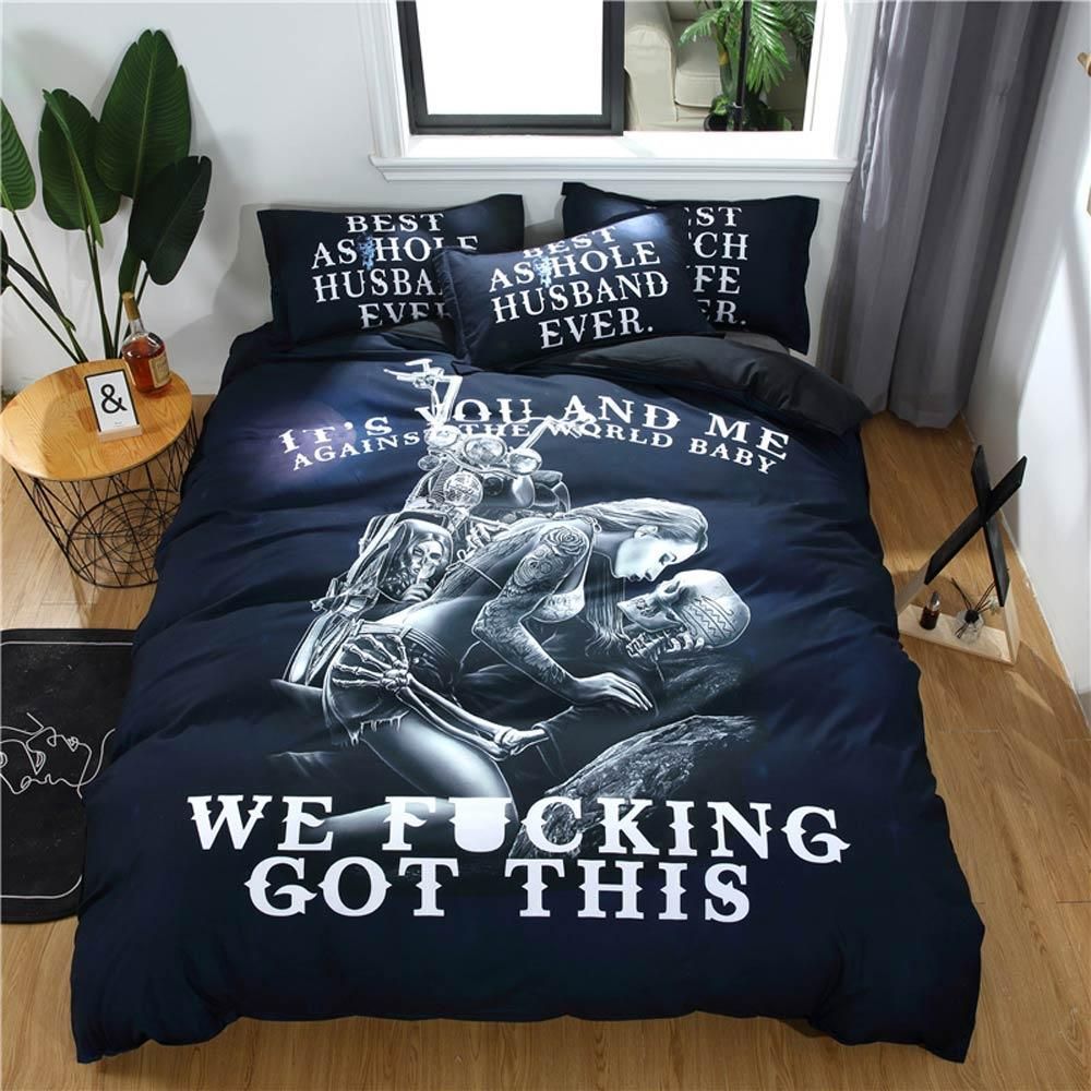Skull Women Motorcycle Bedding Set
